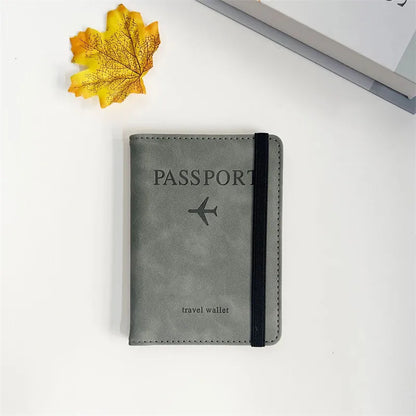 Women Men RFID Vintage Business Passport Covers Holder Multi-Function ID Bank Card PU Leather Wallet Case Travel Accessories