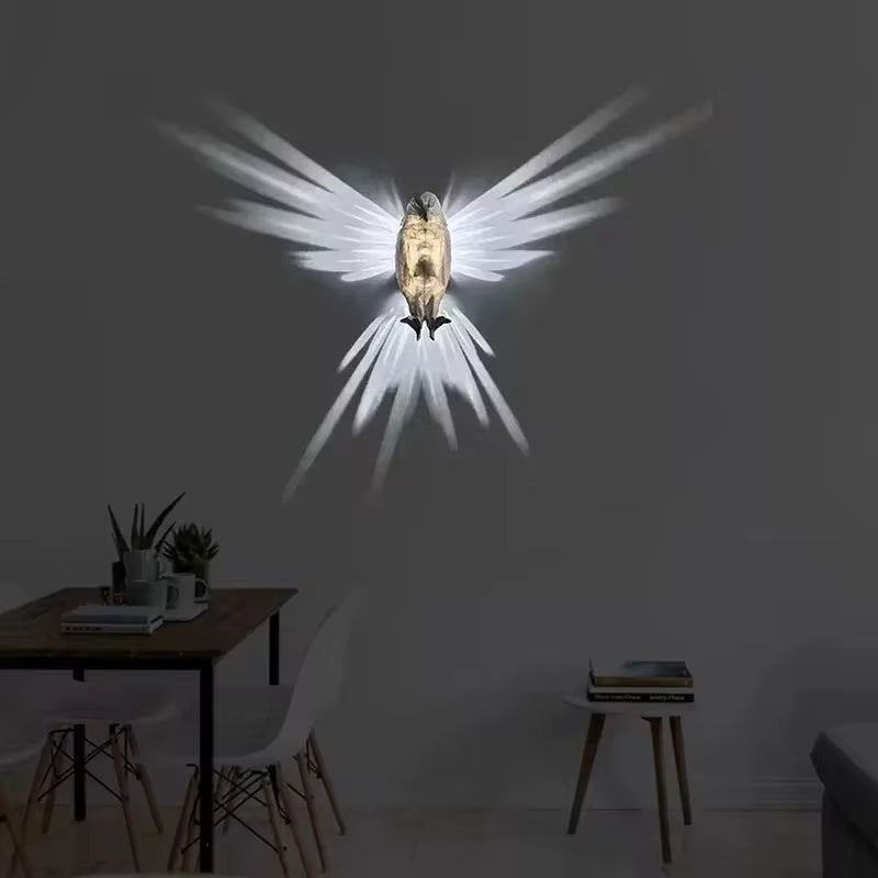 Bird Wall Lamp Halloween Owl Eagle Shape Projector Modern Creative Atmosphere Sconce Light 3D Print Body Animal Lighting Lustre