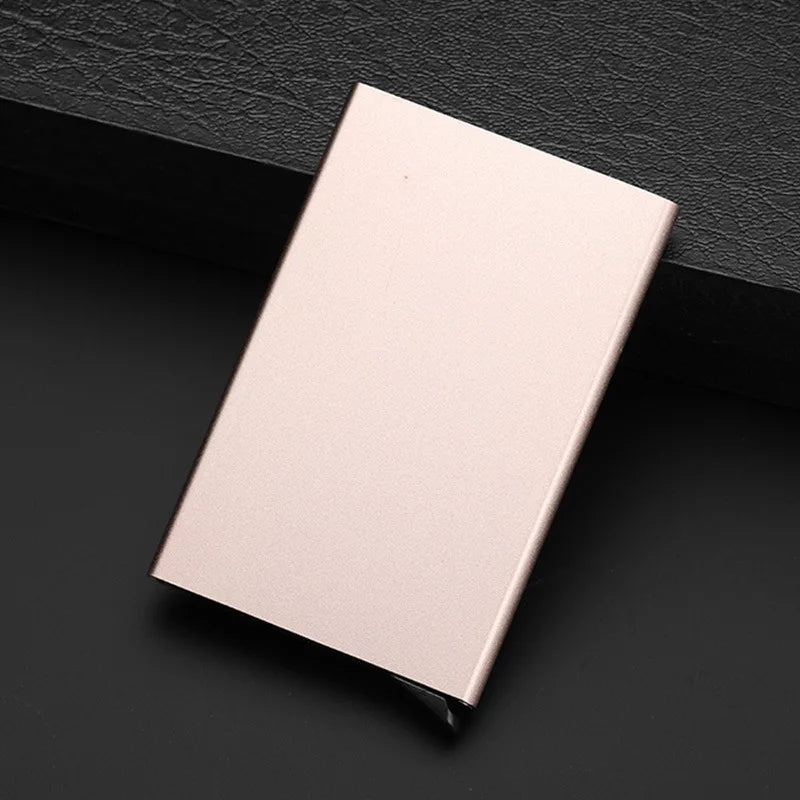 Automatic Pop up ID Credit Card Box Slim Aluminum Wallet Pocket Case Bank Credit Card Case RFID Card Holder Storage Organization