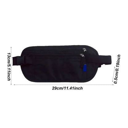 Travel Money Belt RFID Blocking Waterproof Waist Bag Fanny Pack Hidden Wallet Signal RFID Blocking Passport Holder Document Bag